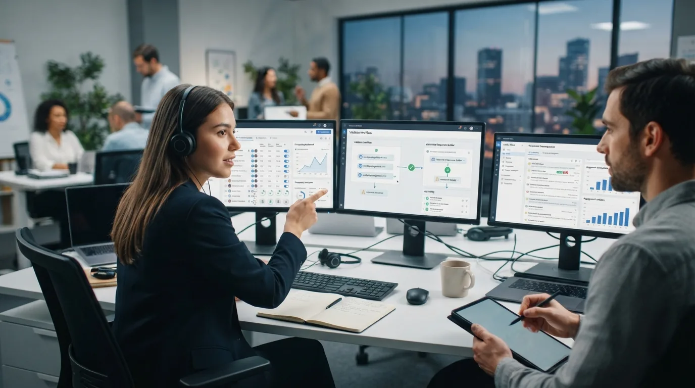 Fluxo integrado de ferramentas digitais conectando etapas de outbound: prospecção, validação de e-mails, sequências automatiz